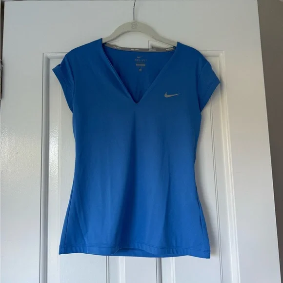Nike Tennis Blue V-Neck Top - Picture 1 of 3